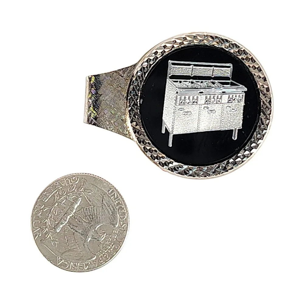 Vintage Stove Salesman Silver and Black one Money Clip